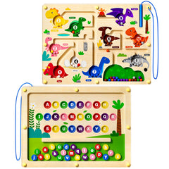 Ppotyo 2-in-1 magnetic color and number maze board front view for color sorting and counting