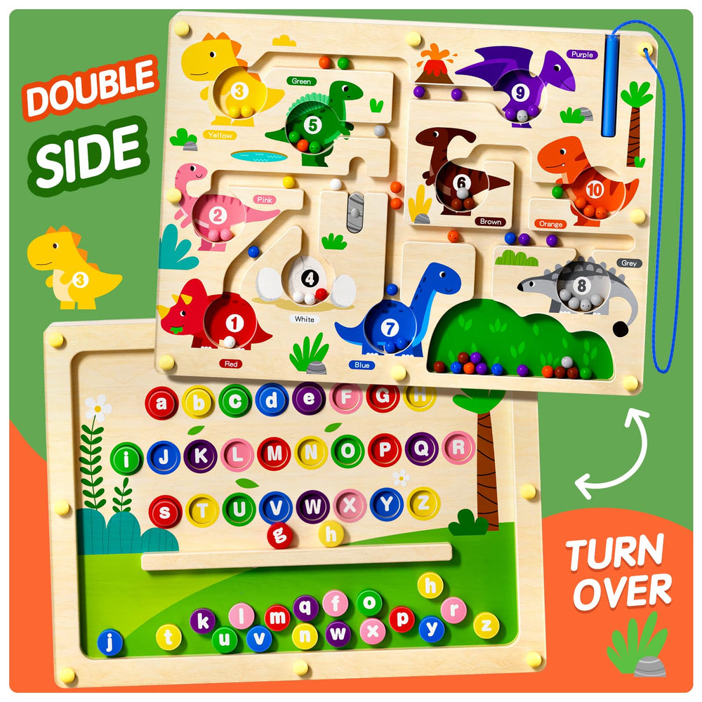 Ppotyo alphabet and car maze with magnet pen for letter recognition practice