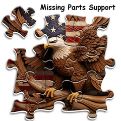 PPuzzling American Flag Eagle finished size guide for wall planning