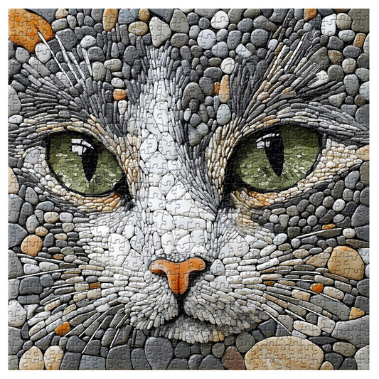 PPuzzling cat puzzle 1000 pieces in stone mosaic for a calming challenge