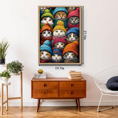 PPuzzling color-rich hats cat puzzle artwork adds vibrant ambiance to any space.