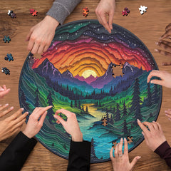 PPuzzling high-quality round puzzle delivers crisp printing and smooth edges for easy assembly.
