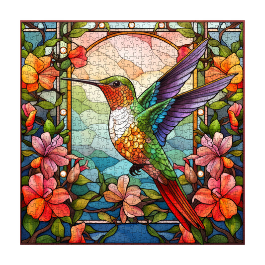 PPuzzling hummingbird stained glass puzzle box offers gift-ready packaging and easy gifting