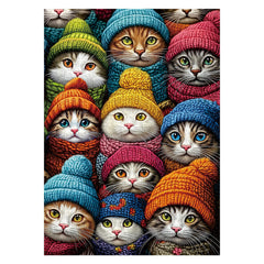 PPuzzling kitten in knit hat puzzle invites calm focus during quiet nights.