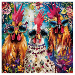 PPuzzling rooster flower jigsaw with vibrant colors for mood lift