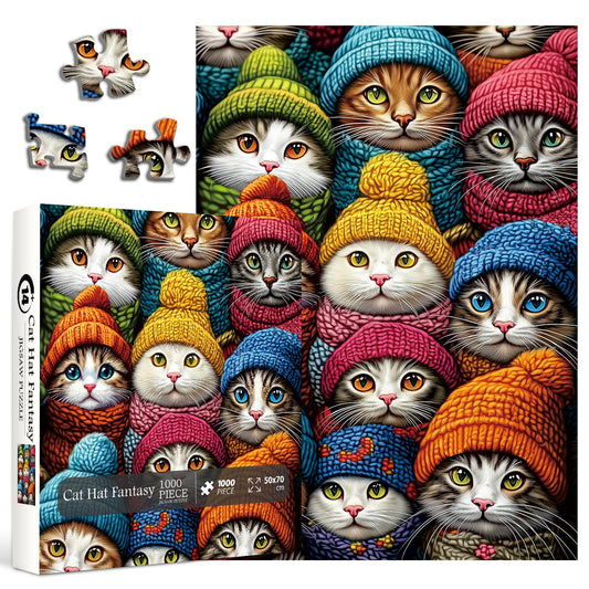 PPuzzling winter cat puzzle 1000 pieces shows a cozy scene for relaxing evenings.