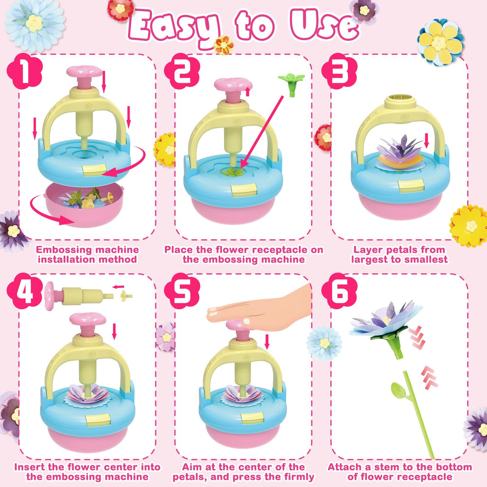 PRE-WORLD Flowers Craft Kit gift wrap and ribbon for polished gift presentation