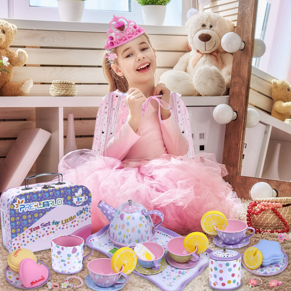 PRE-WORLD jewelry and cape for princess styling during pretend tea time.