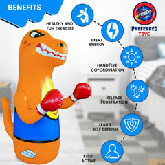 Preferred Toys Dino Punching Bag made of durable vinyl for long-lasting kid-friendly use