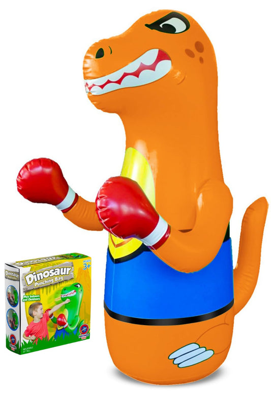 Preferred Toys Dino Punching Bag front view shows vibrant orange design for energetic play