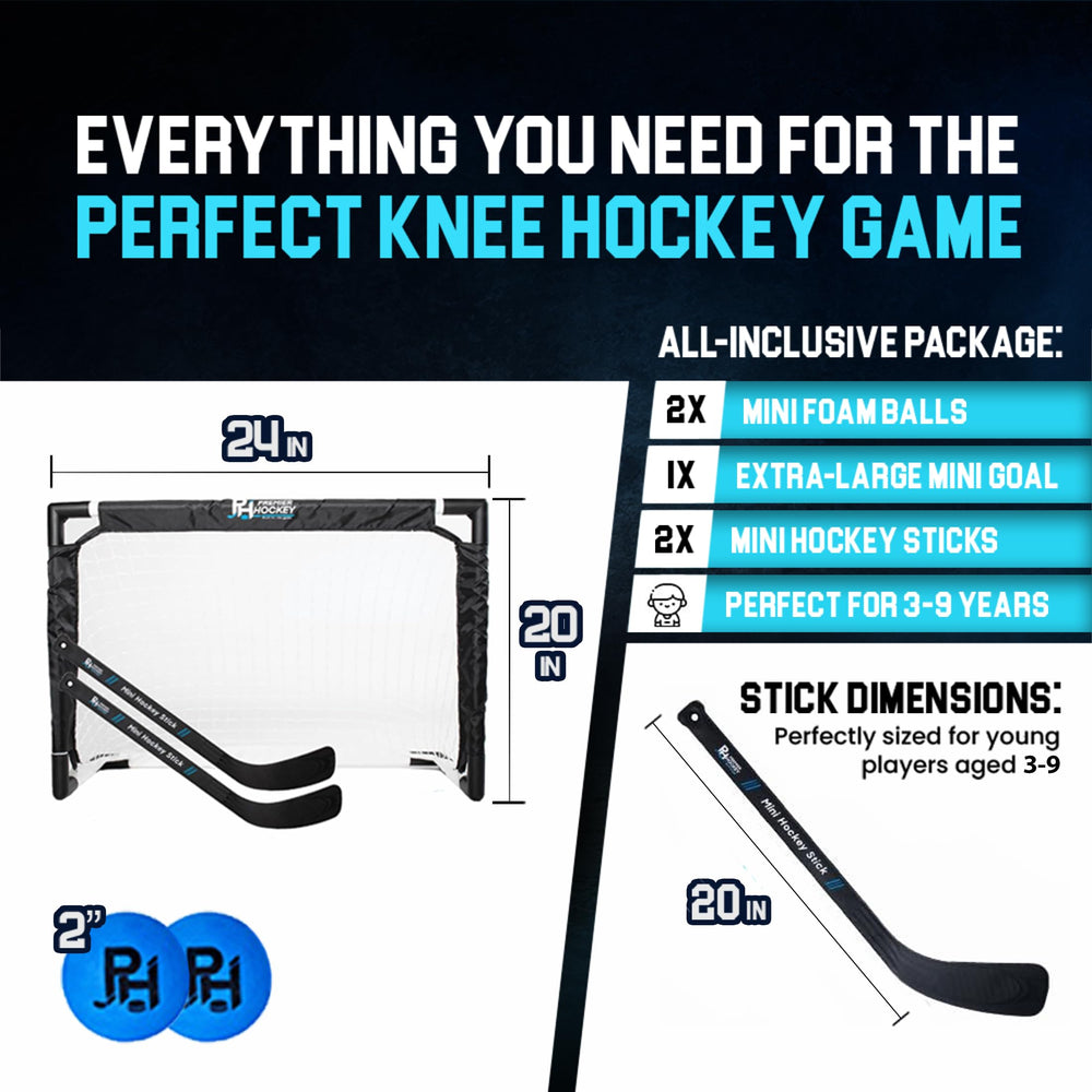 Premier Sports knee hockey set mini sticks for left and right-handed players