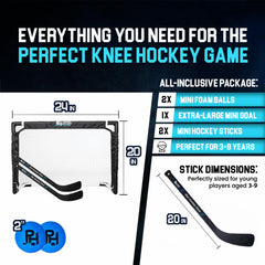 Premier Sports knee hockey set mini sticks for left and right-handed players