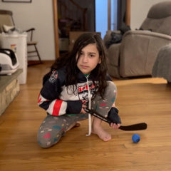 Premier Sports knee hockey set components laid out for quick setup