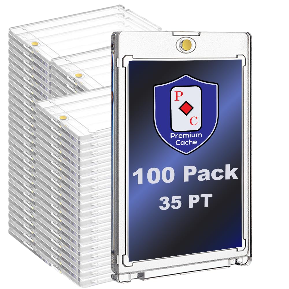 Premium Cache clear acrylic card holder front view offers crystal clarity for display