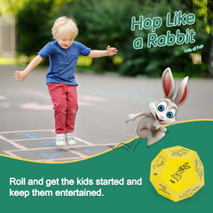Premkid yellow animal patterns dice encourage imaginative movement during play