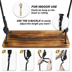 Premkid indoor and outdoor installation demonstrated on beam or tree branch.