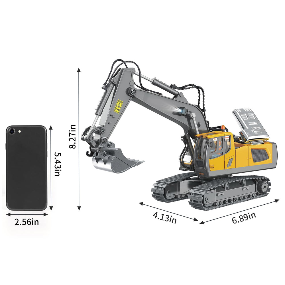 PREPOP excavator action close-up showing digging motion and alloy bucket