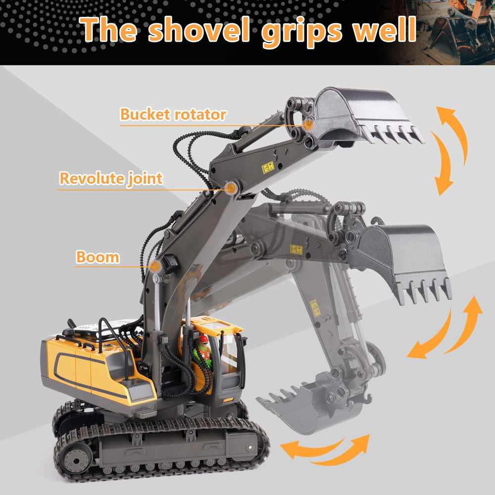 PREPOP excavator toy rugged tracks grip sand and gravel