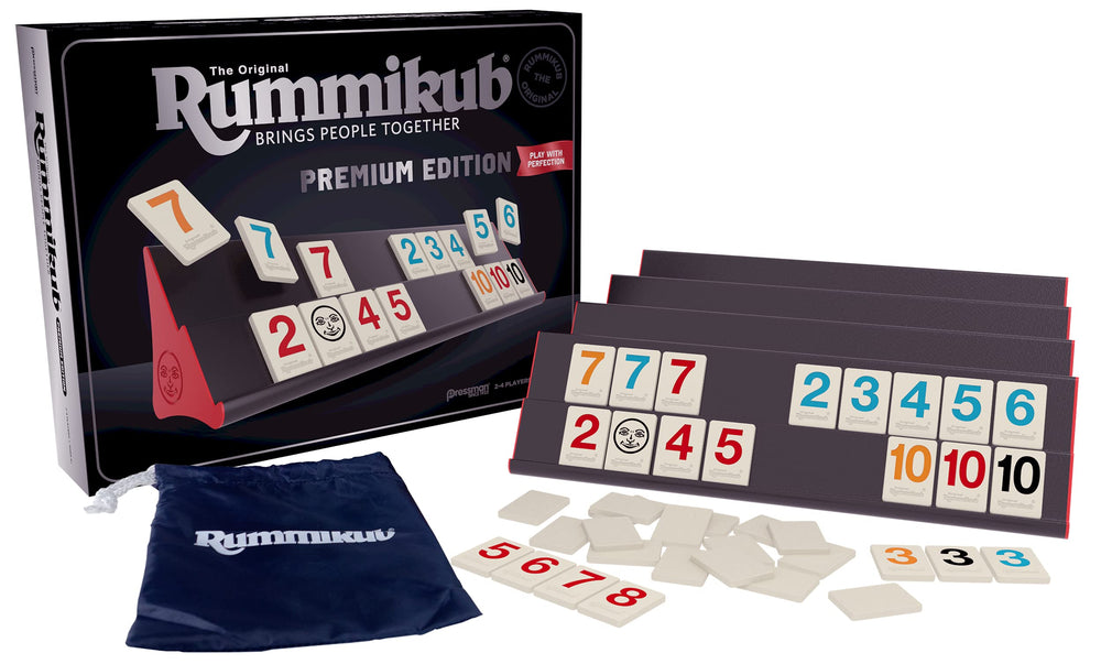 Pressman Rummikub Premium Edition engraved tiles add a premium feel to your runs.