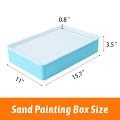 Close look at PreTrans light box components and included sand kit.