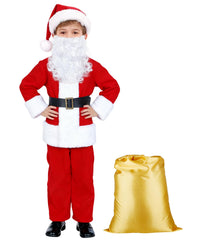 PrettyQueen boys Santa coat with red flocking for festive warmth and style
