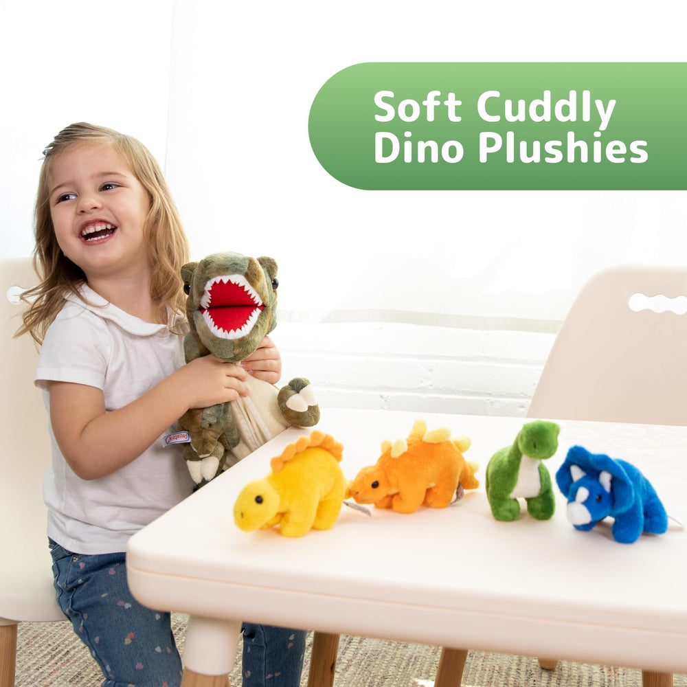 PREXTEX dinosaur set zippered pouch for portable storage during travel.