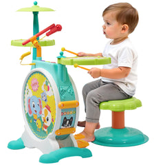 PREXTEX electric toy drum set with drum and cymbal for developing rhythm and coordination