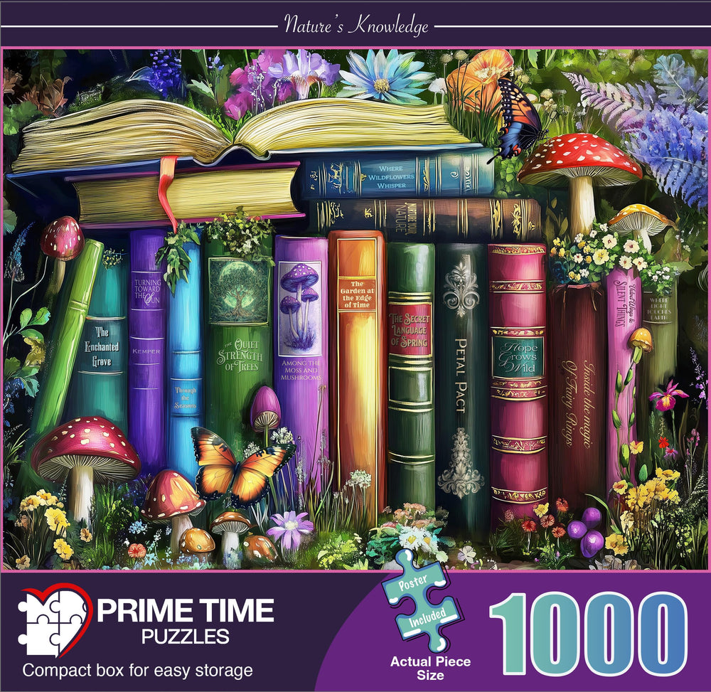 Prime Time Puzzles enchanted forest library butterflies image for imaginative, soothing puzzle play.