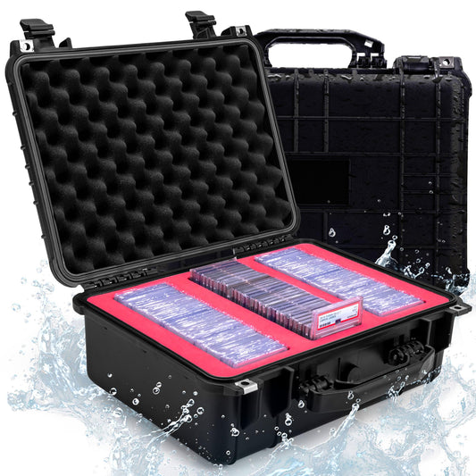 Primica trading card storage box shows waterproof protection for slabs