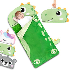 Primlect Dinosaur nap mat unfolded for cozy preschool sleepovers.
