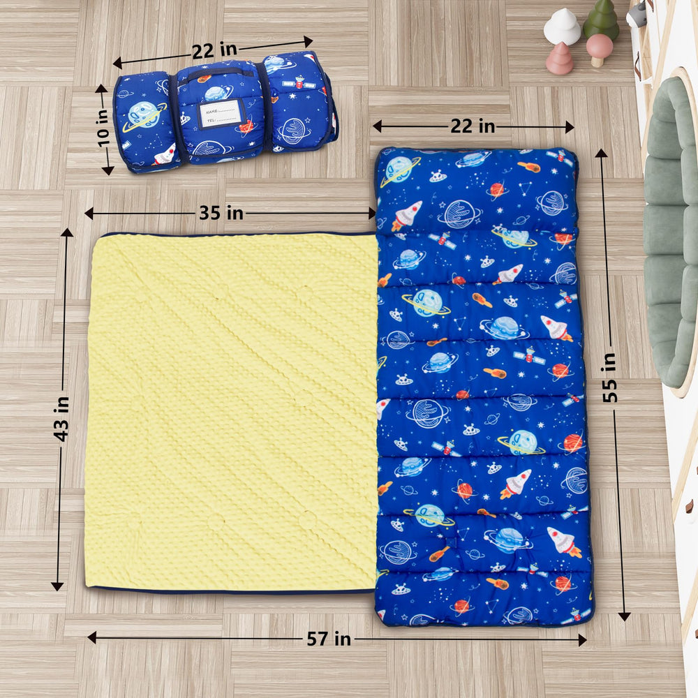 Primlect nap mat interior features soft minky dot lining for comfort