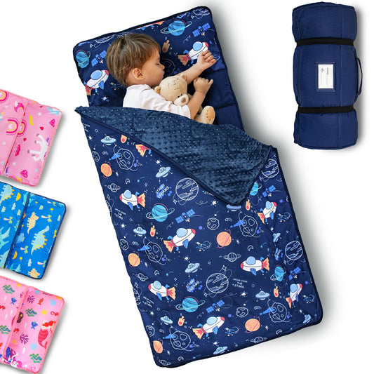 Primlect toddler nap mat with removable pillow for comfy rest at daycare.