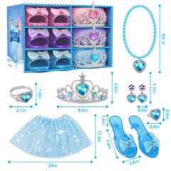 Packaging showcasing multiple princess outfits for gifting ideas