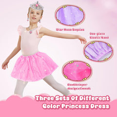 Princess shoes and jewelry laid out for pretend royal events