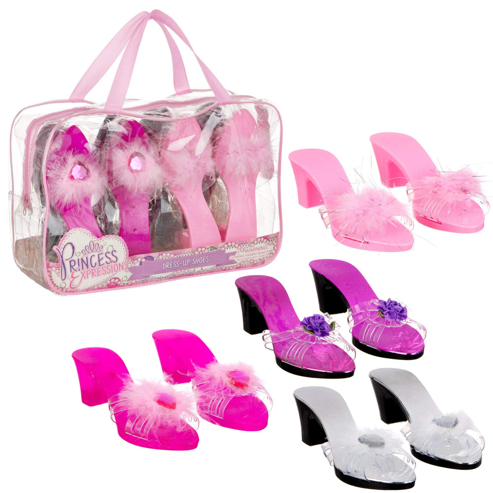 Princess Expressions assorted heel styles 4-pack for playful dress-up moments.