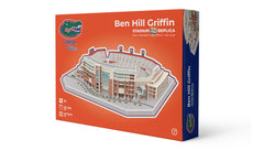 Pro-Lion Ben Hill Griffin Stadium 3D puzzle assembly scene highlighting detailed colors.