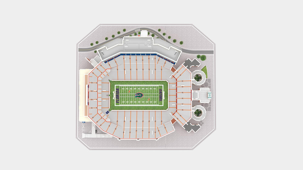 Pro-Lion Ben Hill Griffin Stadium 3D puzzle side view for desk display.