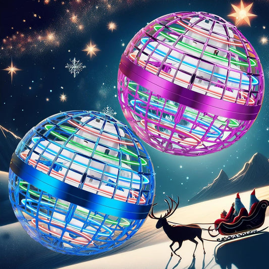 PRO STASH Flying Orb Ball with LED lights glow for festive indoor play.