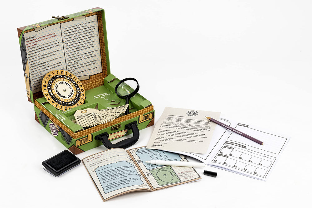 Professor PUZZLE cipher wheel aiding decoding of hints and puzzles.