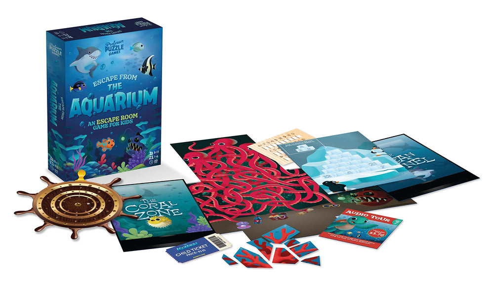 Professor Puzzle Escape from The Aquarium suitable for kids 8+—inclusive puzzle adventure for beginners