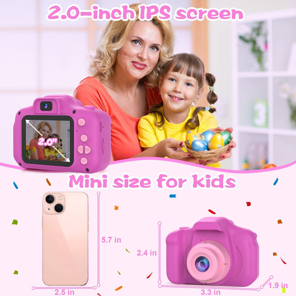 PROGRACE Kids Camera dual lenses enable easy selfies and videos.