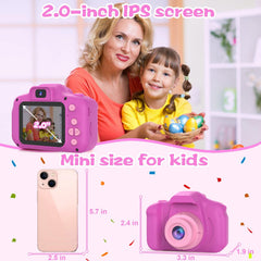 PROGRACE Kids Camera dual lenses enable easy selfies and videos.