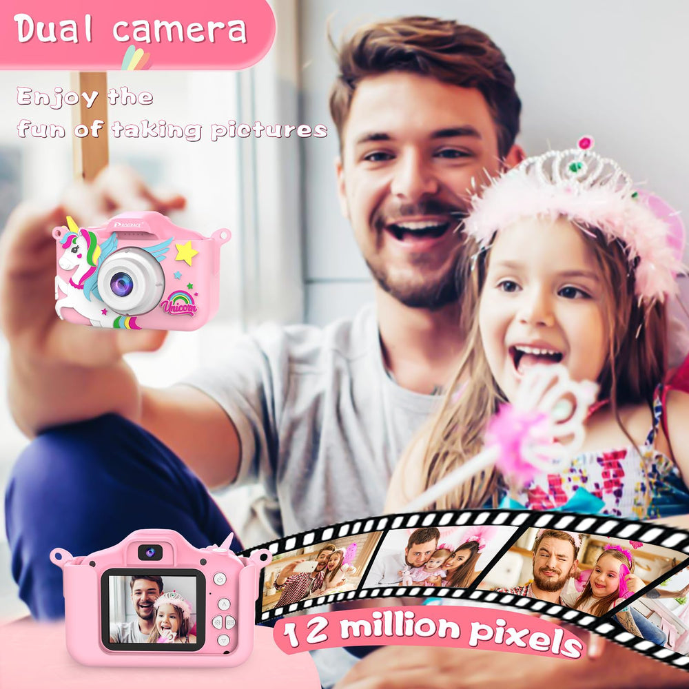 PROGRACE Kids Camera IPS display highlights bright, clear images.