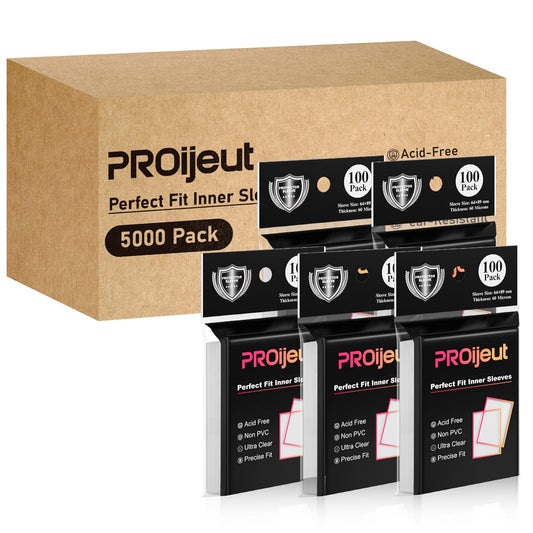 Proijeut 5000 inner sleeves showing perfect 64x89 mm fit for double-sleeving