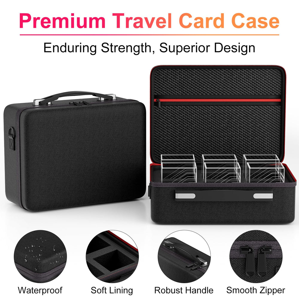 Proijeut acrylic deck box holds 600+ double-sleeved cards for large collections.