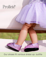 Prollete white rainbow unicorn flats brighten doll wardrobes with whimsy.