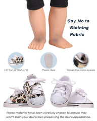 Prollete white canvas sneakers provide classic daily wear for dolls