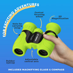 Promora Kids 8x21 rear view, ergonomic for small hands during adventures.