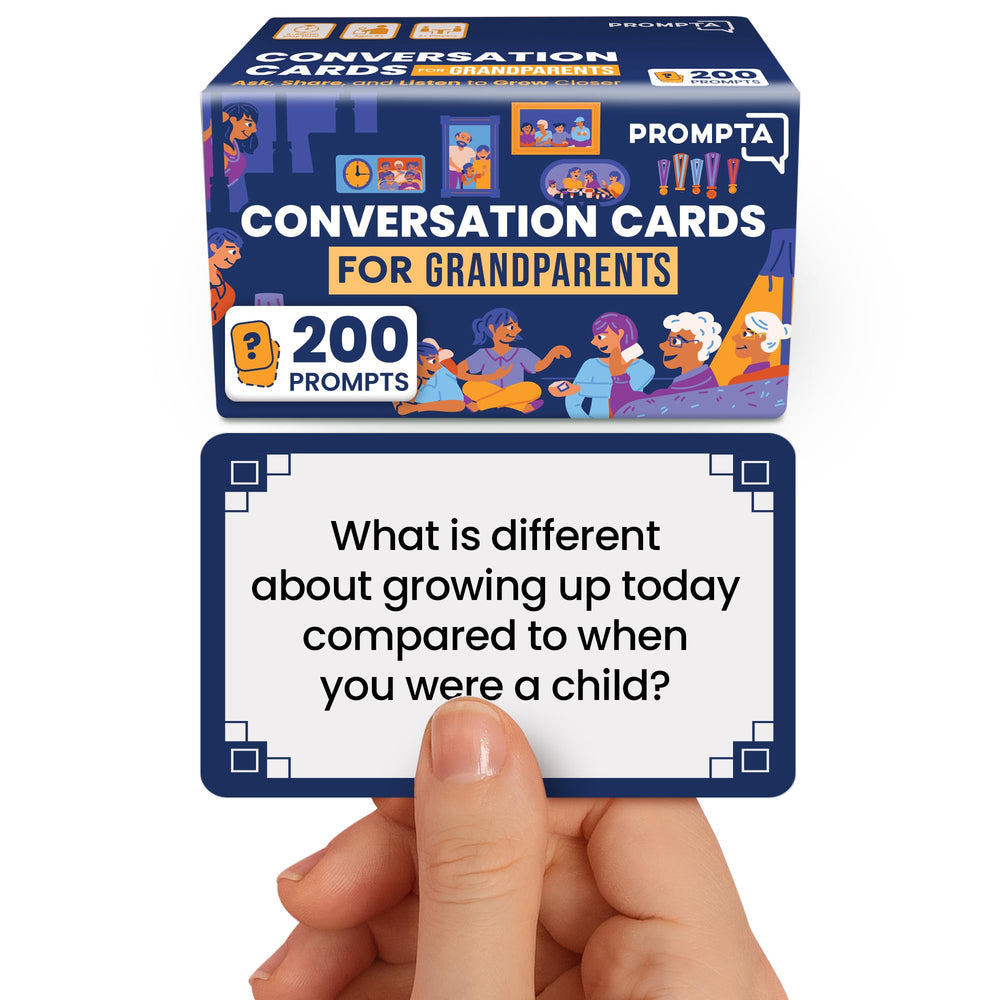 Prompta 200 cover shows a ready-to-gift deck for warm family conversations.