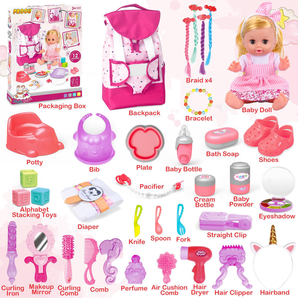PROOU 14-inch baby doll ready for cuddles and caregiving scenarios
